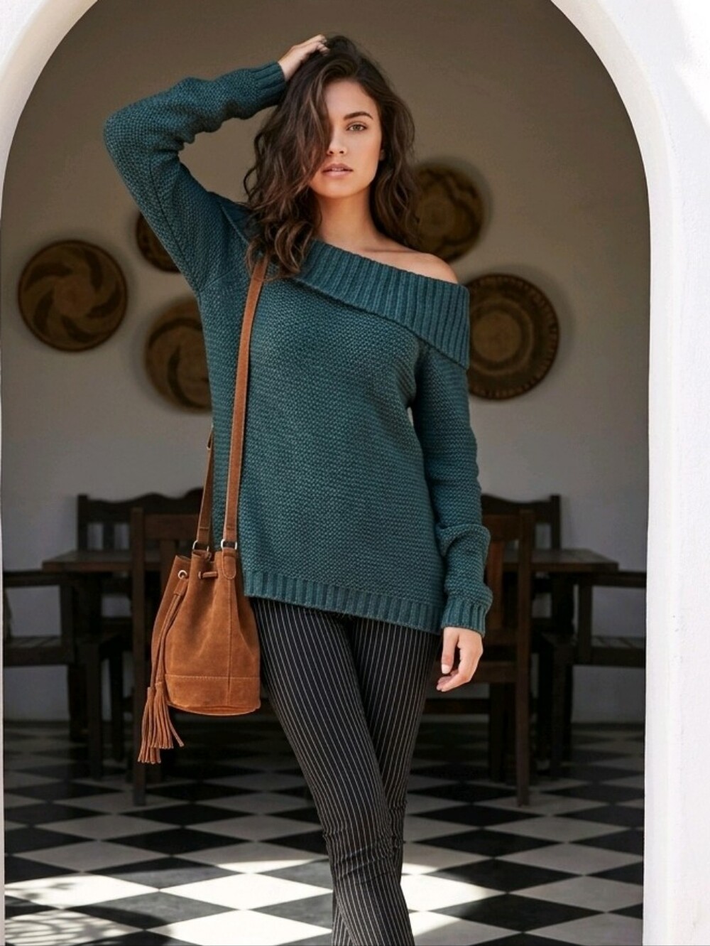 Maurices Off-Shoulder Dark Green Knit Sweater Size Extra Small Great Condition - Picture 2 of 14